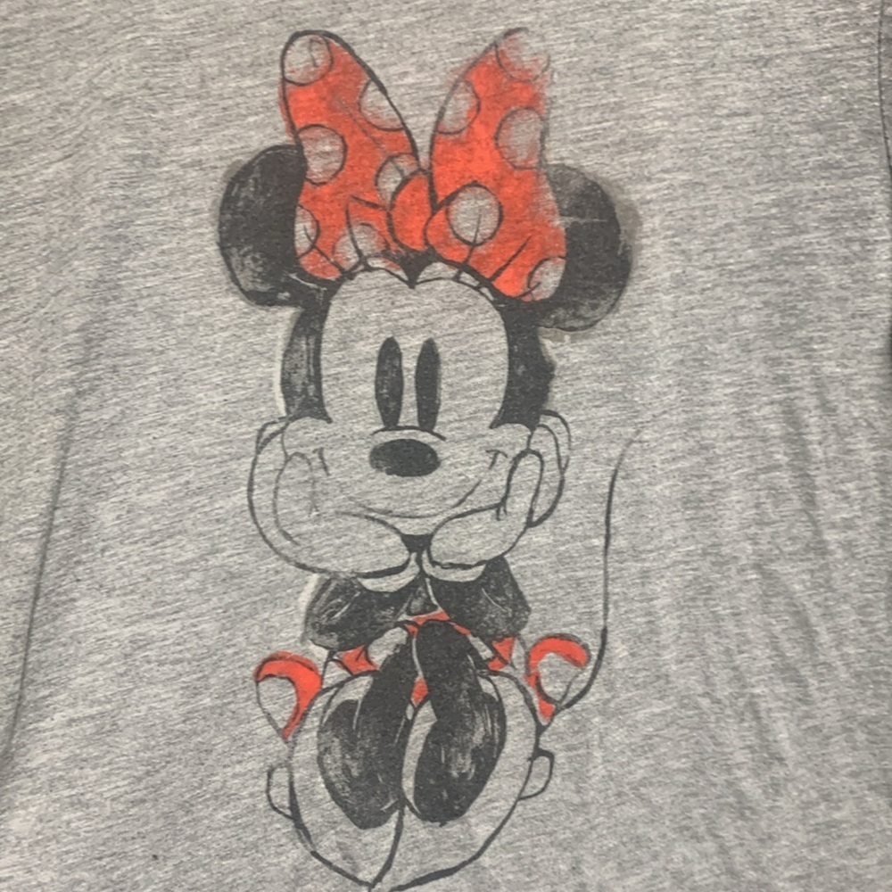 Disney Minnie Mouse Gray T Shirt Sketch Tee Top Size Medium - Picture 2 of 5